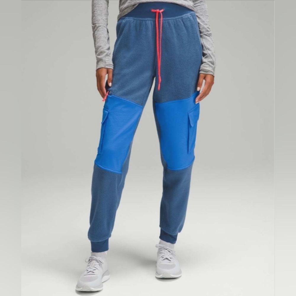 Lululemon,Fleece Ripstop Cargo High-Rise Hiking Jogger,Full Length,Pitch Blue, 6